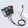 Tech-Protect UltraBoost DNA 3-in-1-kabel USB-A naar Lightning / USB-C / Micro-USB, 3 A, 120 cm, ijzergrijs