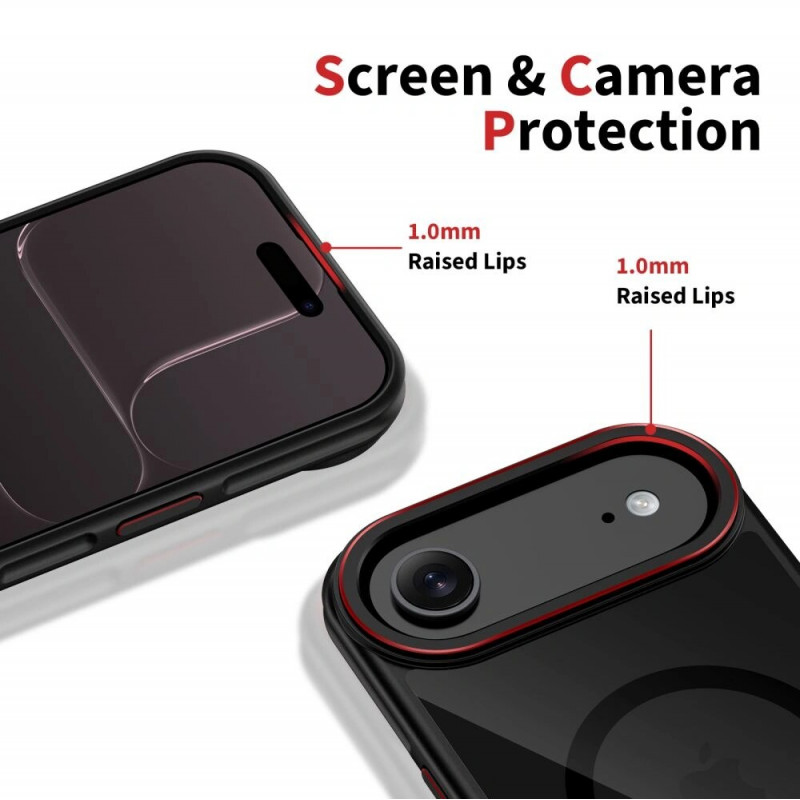 Tech-Protect MagHybrid MagSafe hoesje voor Apple iPhone Air, zwart/rood