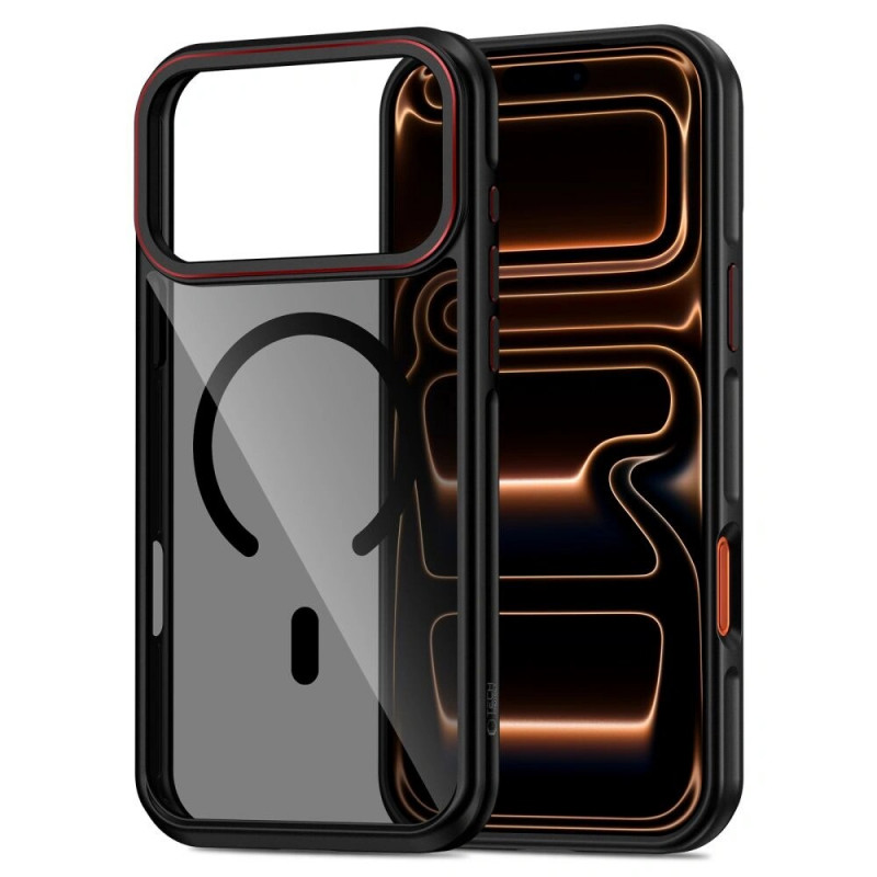 Tech-Protect MagHybrid MagSafe hoes voor Apple iPhone 17 Pro Max, zwart/rood
