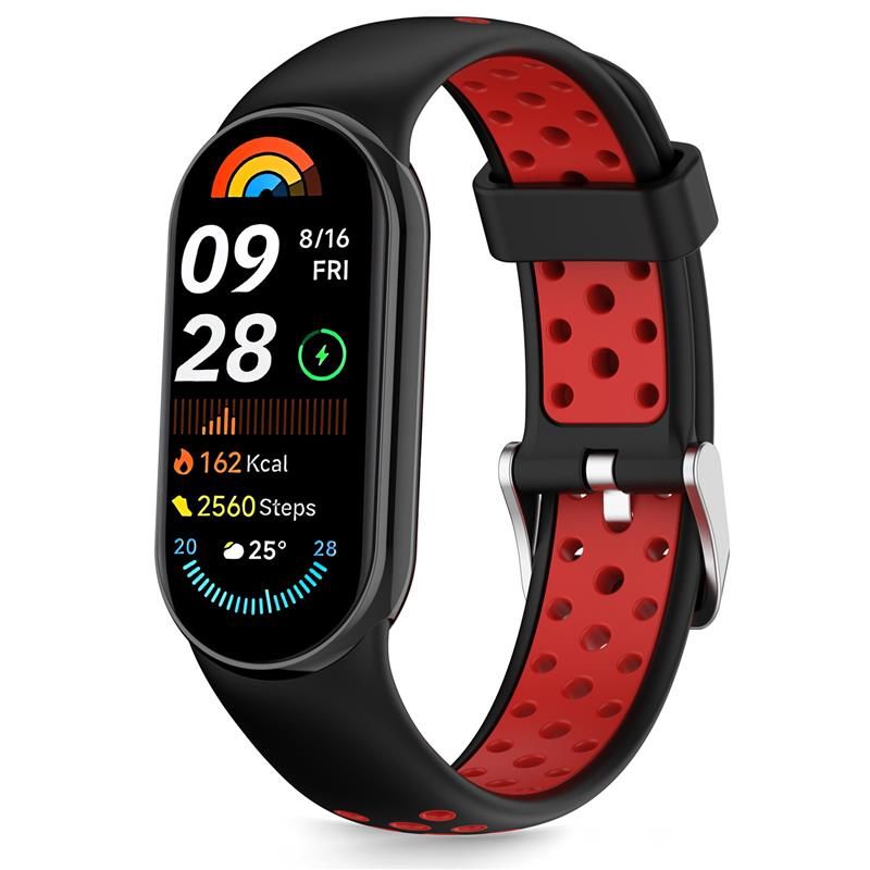 Tech-Protect IconBand Air bandje voor Xiaomi Smart Band 8 / 9 / 10 / NFC, zwart/rood