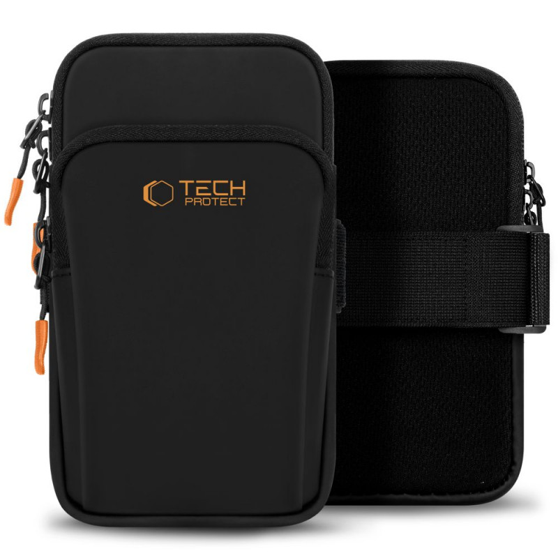Tech-Protect M7 universele sportarmband (hoes), zwart/oranje