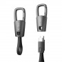 Tech-Protect Ultraboost DNA sleutelhanger USB-C-naar-USB-C-kabel PD 60W / 3A, 17 cm, ijzergrijs