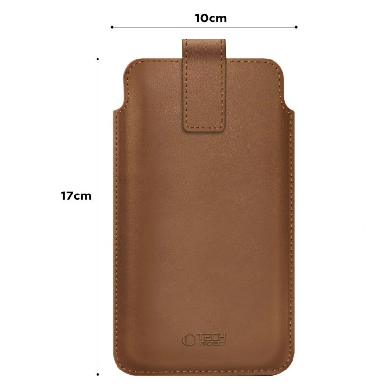 Tech-Protect SM65 universele telefoonhoes, 6,0-6,9 inch, eco-leer, bruin