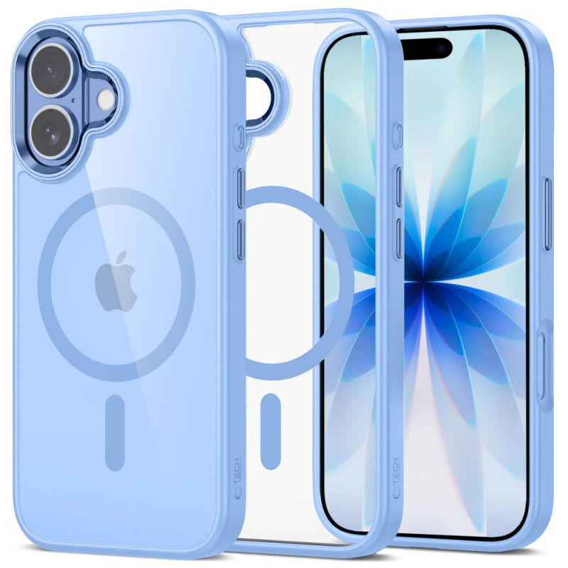 Tech-Protect MagMat MagSafe hoesje voor Apple iPhone 17, mistblauw/transparant