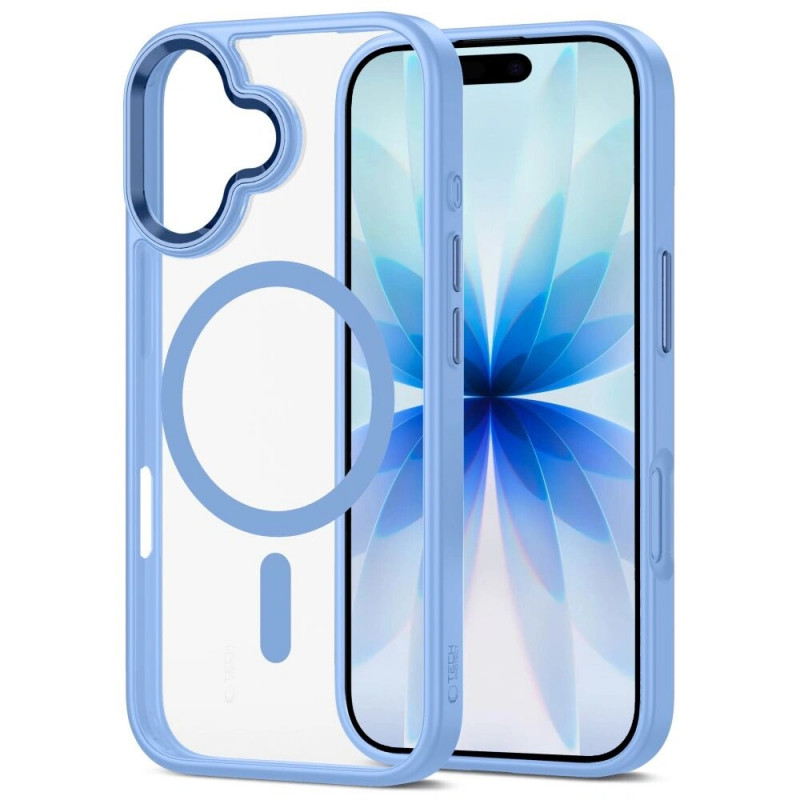 Tech-Protect MagMat MagSafe hoesje voor Apple iPhone 17, mistblauw/transparant