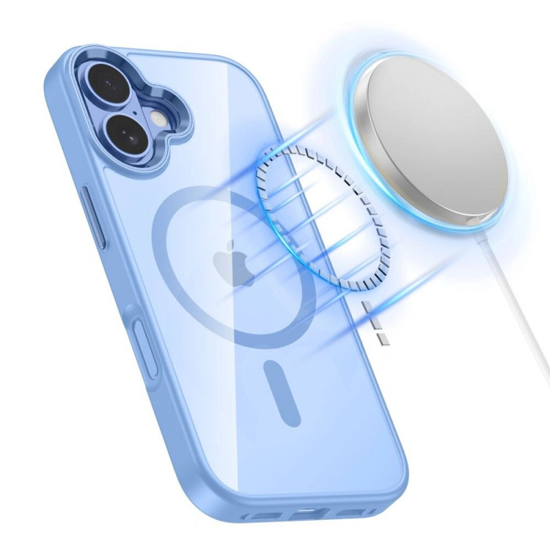 Tech-Protect MagMat MagSafe hoesje voor Apple iPhone 17, mistblauw/transparant