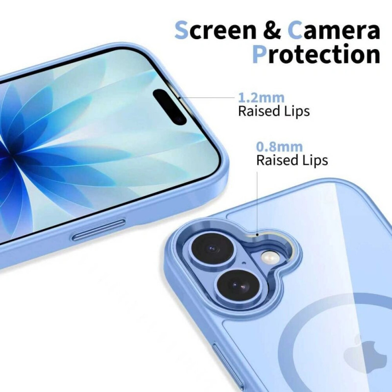 Tech-Protect MagMat MagSafe hoesje voor Apple iPhone 17, mistblauw/transparant