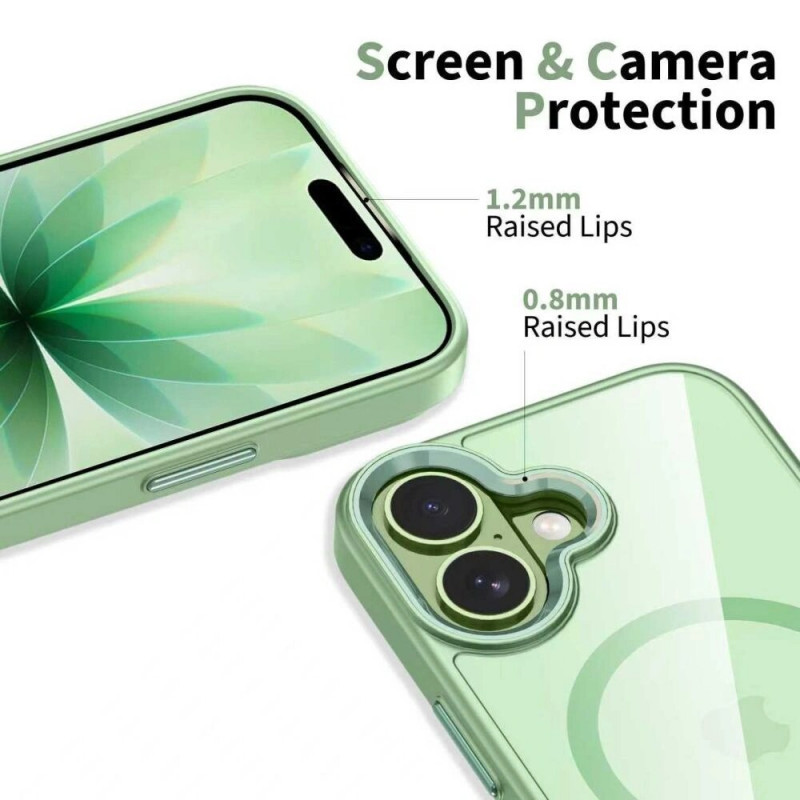 Tech-Protect MagMat MagSafe hoesje voor Apple iPhone 17, saliegroen/transparant