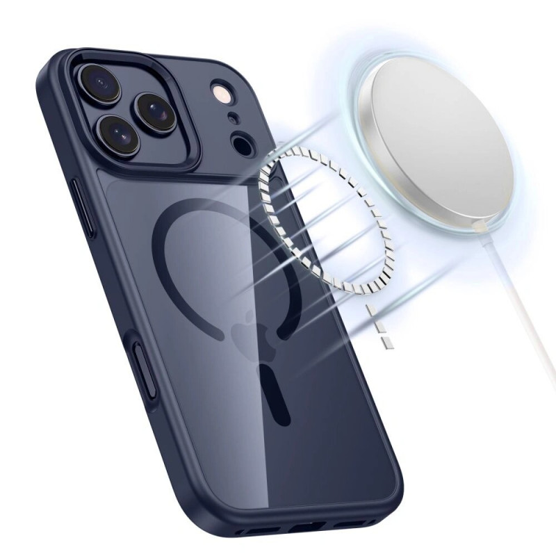 Tech-Protect MagMat MagSafe hoesje voor Apple iPhone 17 Pro Max, diepblauw/transparant