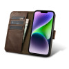iCarer Oil Wax Wallet Case 2in1 leren klaphoesje voor iPhone 14 Plus, Anti-RFID, bruin (WMI14220723-BN)