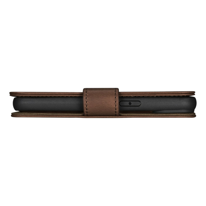 iCarer Oil Wax Wallet Case 2in1 leren klaphoesje voor iPhone 14 Plus, Anti-RFID, bruin (WMI14220723-BN)