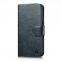 iCarer Oil Wax Wallet Case 2in1 leren klaphoesje voor iPhone 14 Plus, Anti-RFID, blauw (WMI14220723-BU)