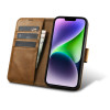 iCarer Oil Wax Wallet Case 2in1 leren klaphoesje voor iPhone 14 Plus, Anti-RFID, bruin (WMI14220723-TN)