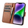 iCarer Wallet Case 2in1 leren klaphoesje voor iPhone 14 Plus, Anti-RFID, bruin (WMI14220727-BN)