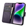 iCarer Wallet Case 2in1 leren klaphoesje voor iPhone 14 Plus, Anti-RFID, donkerpaars (WMI14220727-DP)