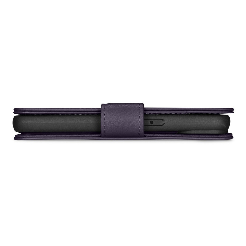 iCarer Wallet Case 2in1 leren klaphoesje voor iPhone 14 Plus, Anti-RFID, donkerpaars (WMI14220727-DP)