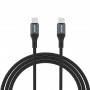 Dudao L3CC USB-C naar USB-C kabel, 60 W, 1,2 m, gevlochten, zwart
