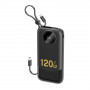 Dudao K13 10000 mAh powerbank met ingebouwde kabel, zwart
