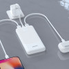 Dudao K10 10000 mAh powerbank, 2 x USB-A, 2,4 A, wit