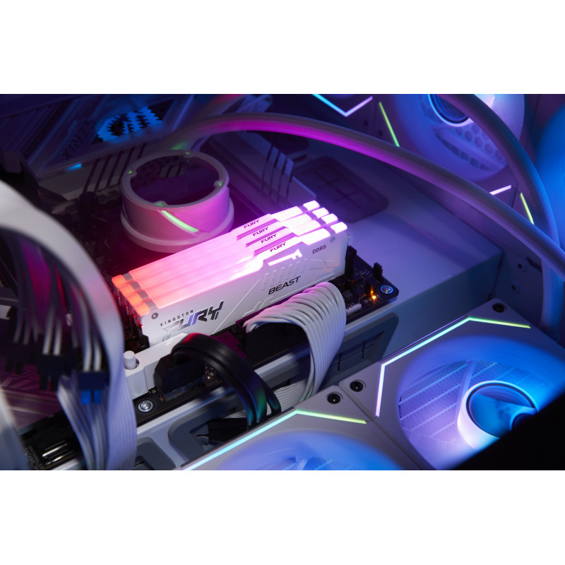 Kingston FURY Beast 16 GB DDR5-5600 CL40 DIMM-geheugenmodule, RGB, wit, KF556C40BWA-16