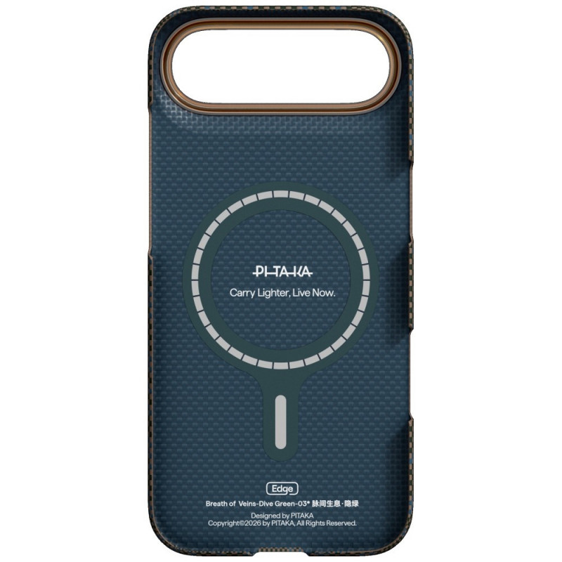PITAKA Edge Case Breath of Veins hoesje voor Apple iPhone Air, dive green
