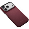 PITAKA Edge Case Argyle MagSafe hoesje voor Apple iPhone 18 Pro / 17 Pro, bordeauxrood