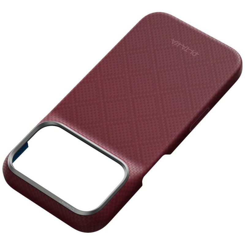 PITAKA Edge Case Argyle MagSafe hoesje voor Apple iPhone 18 Pro / 17 Pro, bordeauxrood