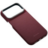 PITAKA Edge Case Argyle MagSafe hoesje voor Apple iPhone 18 Pro / 17 Pro, bordeauxrood