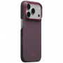 PITAKA Edge Case Argyle MagSafe hoesje voor Apple iPhone 18 Pro / 17 Pro, blauw-rood