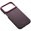 PITAKA Edge Case Argyle MagSafe hoesje voor Apple iPhone 18 Pro / 17 Pro, blauw-rood