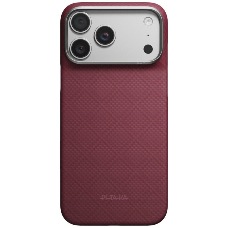 PITAKA Edge Case Argyle MagSafe hoesje voor Apple iPhone 18 Pro Max / 17 Pro Max, bordeauxrood