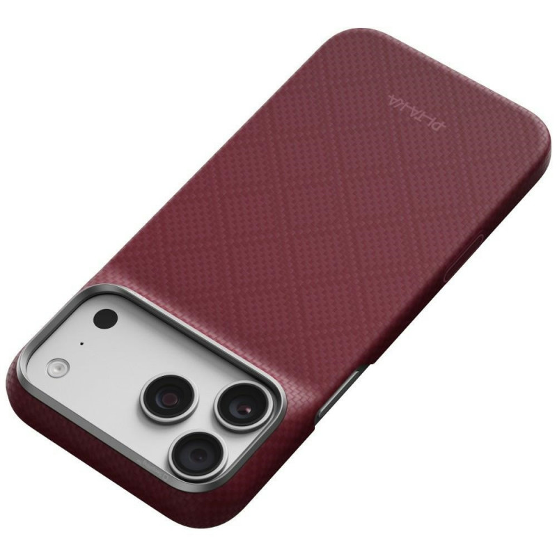PITAKA Edge Case Argyle MagSafe hoesje voor Apple iPhone 18 Pro Max / 17 Pro Max, bordeauxrood