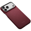 PITAKA Edge Case Argyle MagSafe hoesje voor Apple iPhone 18 Pro Max / 17 Pro Max, bordeauxrood
