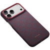 PITAKA Edge Case Argyle MagSafe hoesje voor Apple iPhone 18 Pro Max / 17 Pro Max, blauw-rood
