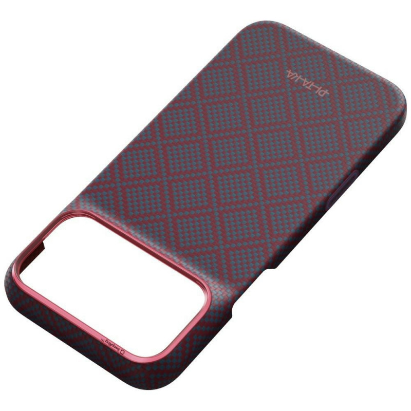 PITAKA Edge Case Argyle MagSafe hoesje voor Apple iPhone 18 Pro Max / 17 Pro Max, blauw-rood
