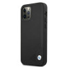BMW BMHCP12MRCDPK Apple iPhone 12 / 12 Pro hardcase Leather Deboss, zwart