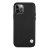 BMW BMHCP12MRCDPK Apple iPhone 12 / 12 Pro hardcase Leather Deboss, zwart
