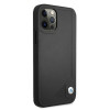 BMW BMHCP12MRCDPK Apple iPhone 12 / 12 Pro hardcase Leather Deboss, zwart