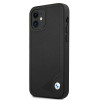 BMW BMHCP12SRCDPK Apple iPhone 12 mini hardcase Leather Deboss, zwart