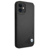 BMW BMHCP12SRCDPK Apple iPhone 12 mini hardcase Leather Deboss, zwart