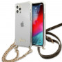 Guess GUHCP12MKC4GSGO Apple iPhone 12 / 12 Pro hardcase 4G Gold Chain, transparant