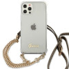Guess GUHCP12MKC4GSGO Apple iPhone 12 / 12 Pro hardcase 4G Gold Chain, transparant