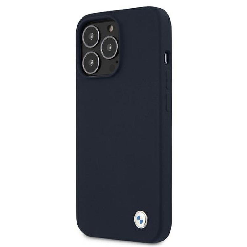 BMW BMHCP13XSILNA Apple iPhone 13 Pro Max hardcase Silicone Signature, marineblauw