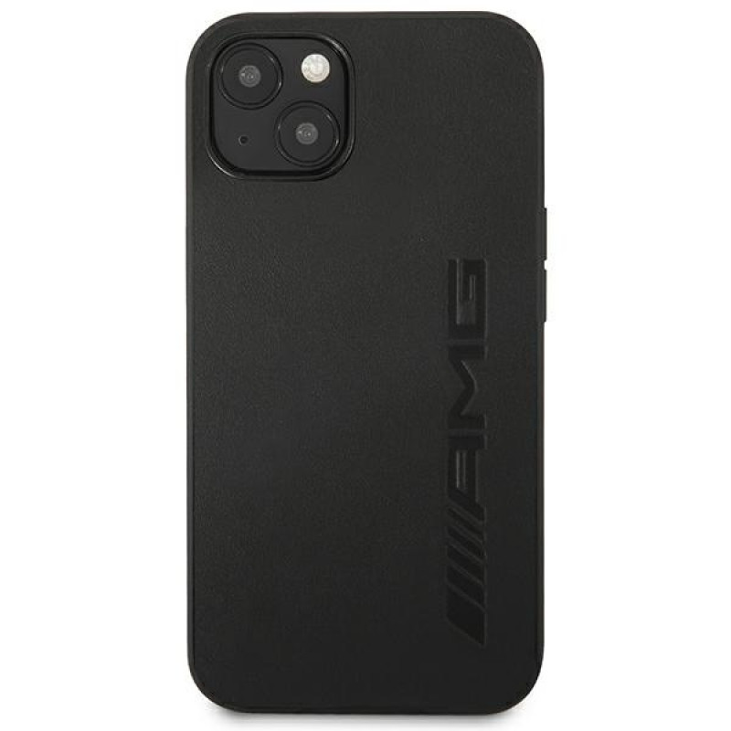Mercedes-AMG AMHCP14SDOLBK Apple iPhone 14 hardcase Leather Hot Stamped, zwart