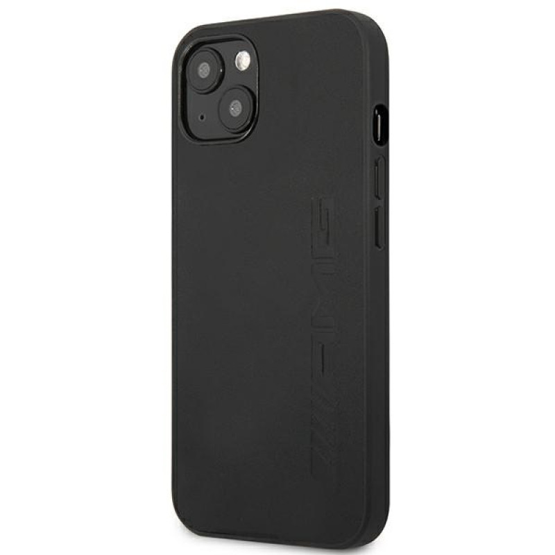 Mercedes-AMG AMHCP14MDOLBK Apple iPhone 14 Plus / 15 Plus hardcase Leather Hot Stamped, zwart