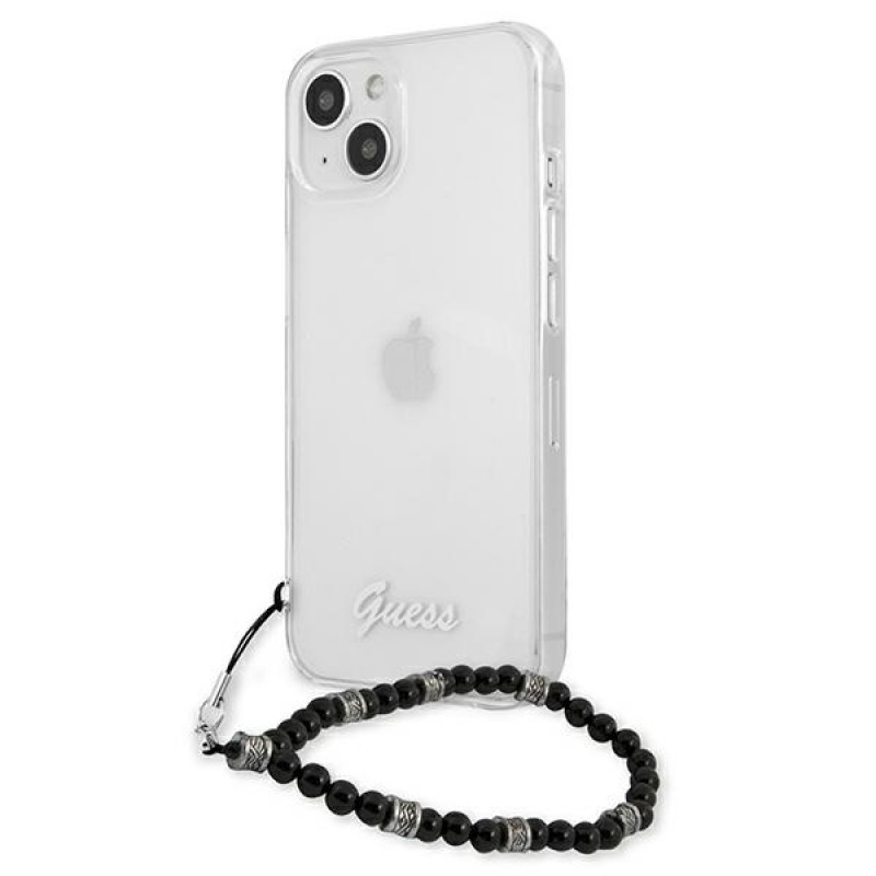 Guess GUHCP13SKPSBK Apple iPhone 13 mini hardcase Black Pearl, transparant
