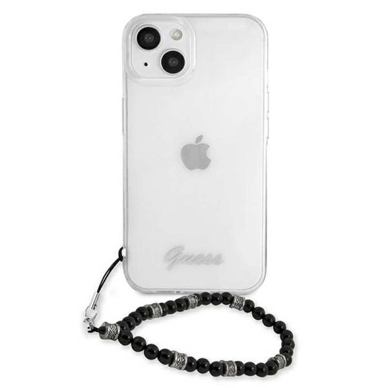Guess GUHCP13SKPSBK Apple iPhone 13 mini hardcase Black Pearl, transparant