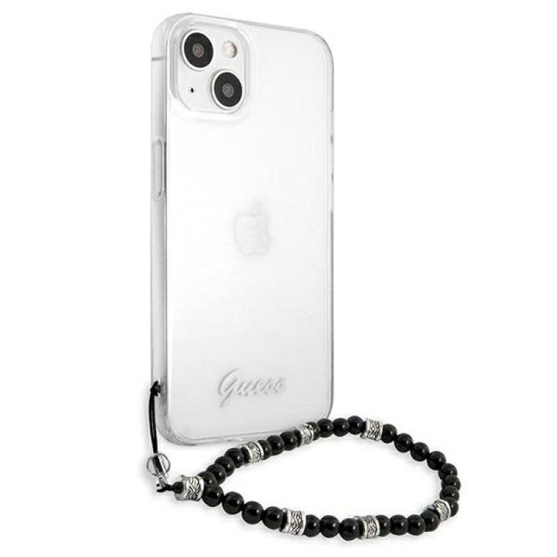 Guess GUHCP13SKPSBK Apple iPhone 13 mini hardcase Black Pearl, transparant