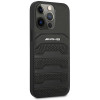 Mercedes-AMG AMHCP14LGSEBK Apple iPhone 14 Pro hardcase, Leather Debossed Lines, zwart