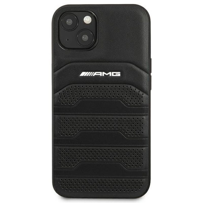 Mercedes-AMG AMHCP14MGSEBK Apple iPhone 14 Plus / 15 Plus hardcase, Leather Debossed Lines, zwart